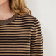 Fleur Short Sleeve Tee - Chocolate/Oat Metallic Stripe