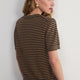 Fleur Short Sleeve Tee - Chocolate/Oat Metallic Stripe