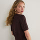 Fleur Short Sleeve Tee - Cognac/Midnight Metallic Stripe