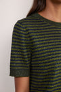 Fleur Short Sleeve Tee - Green/Midnight Metallic Stripe