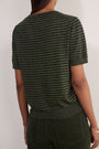 Fleur Short Sleeve Tee - Green/Midnight Metallic Stripe