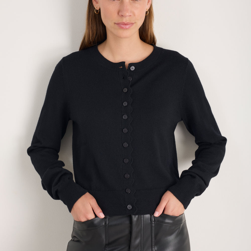 Fleurine Cropped Cardigan - Black
