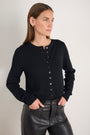 Fleurine Cropped Cardigan - Black
