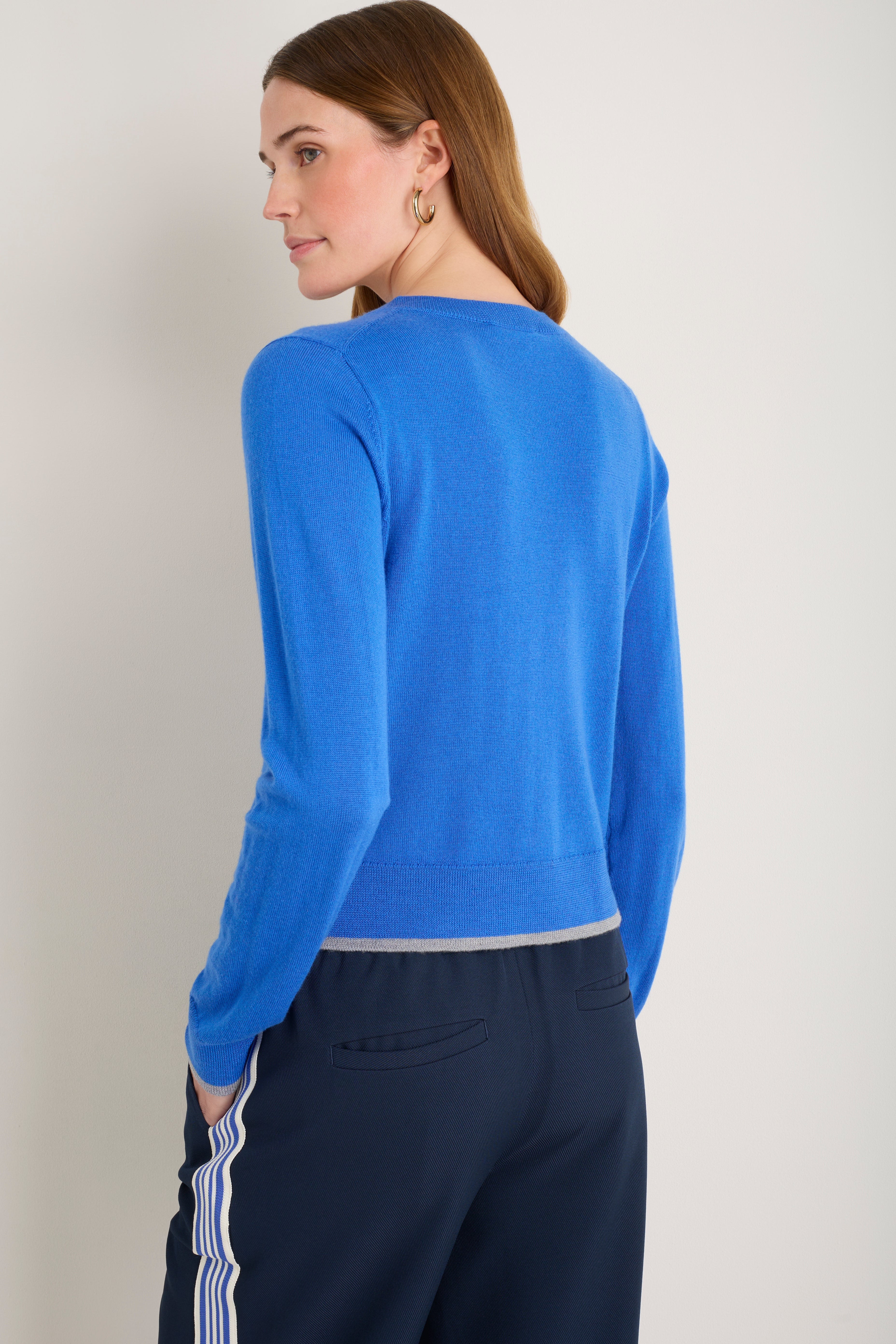 Fleurine Cropped Cardigan - Cobalt Blue