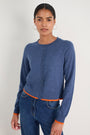 Fleurine Cropped Cardigan - Denim Blue Melange