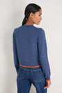 Fleurine Cropped Cardigan - Denim Blue Melange