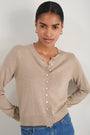 Fleurine Cropped Cardigan - Oat Melange