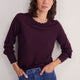 Fleurine Scallop Jumper - Aubergine/Oat Trim