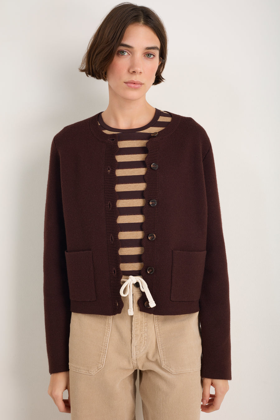 Fleurine Knitted Jacket - Cocoa