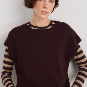 Fleur Merino Tank - Cocoa