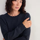 Florentine Scallop Jumper - Charcoal Grey
