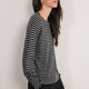 Fleurine Scallop Jumper - Black/Grey Micro Stripe