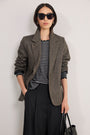 Fleurine Scallop Jumper - Black/Grey Micro Stripe