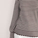Fleurine Scallop Jumper - Chocolate/Ivory Micro Stripe