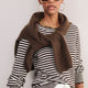 Fleurine Scallop Jumper - Chocolate/Ivory Micro Stripe