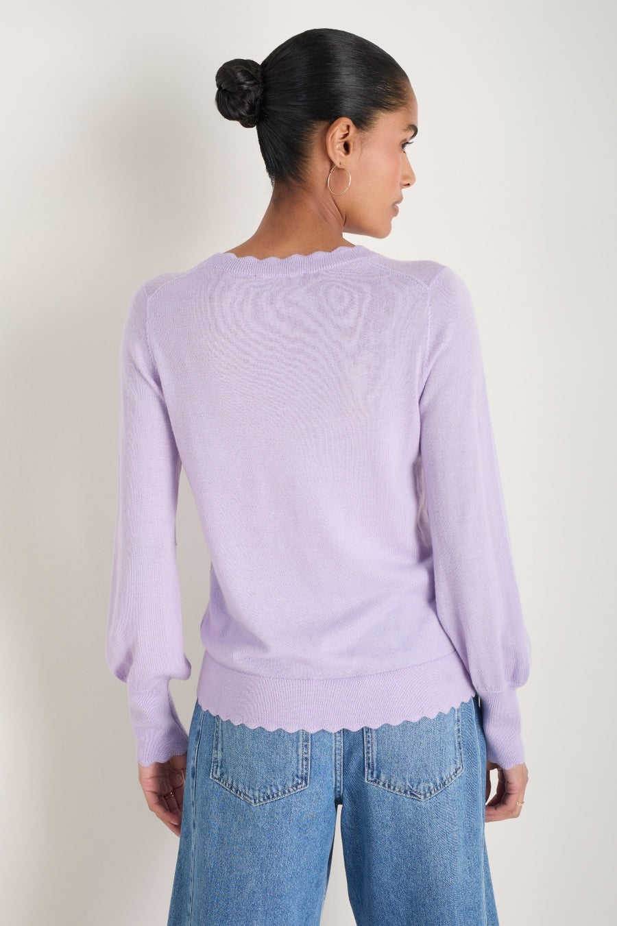 Fleurine Scallop Jumper - Cool Iris