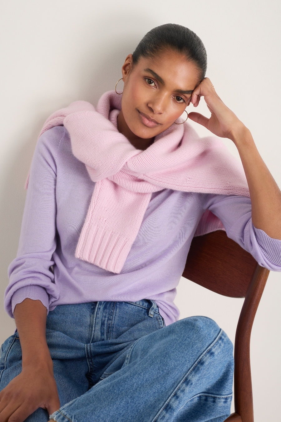 Fleurine Scallop Jumper - Cool Iris