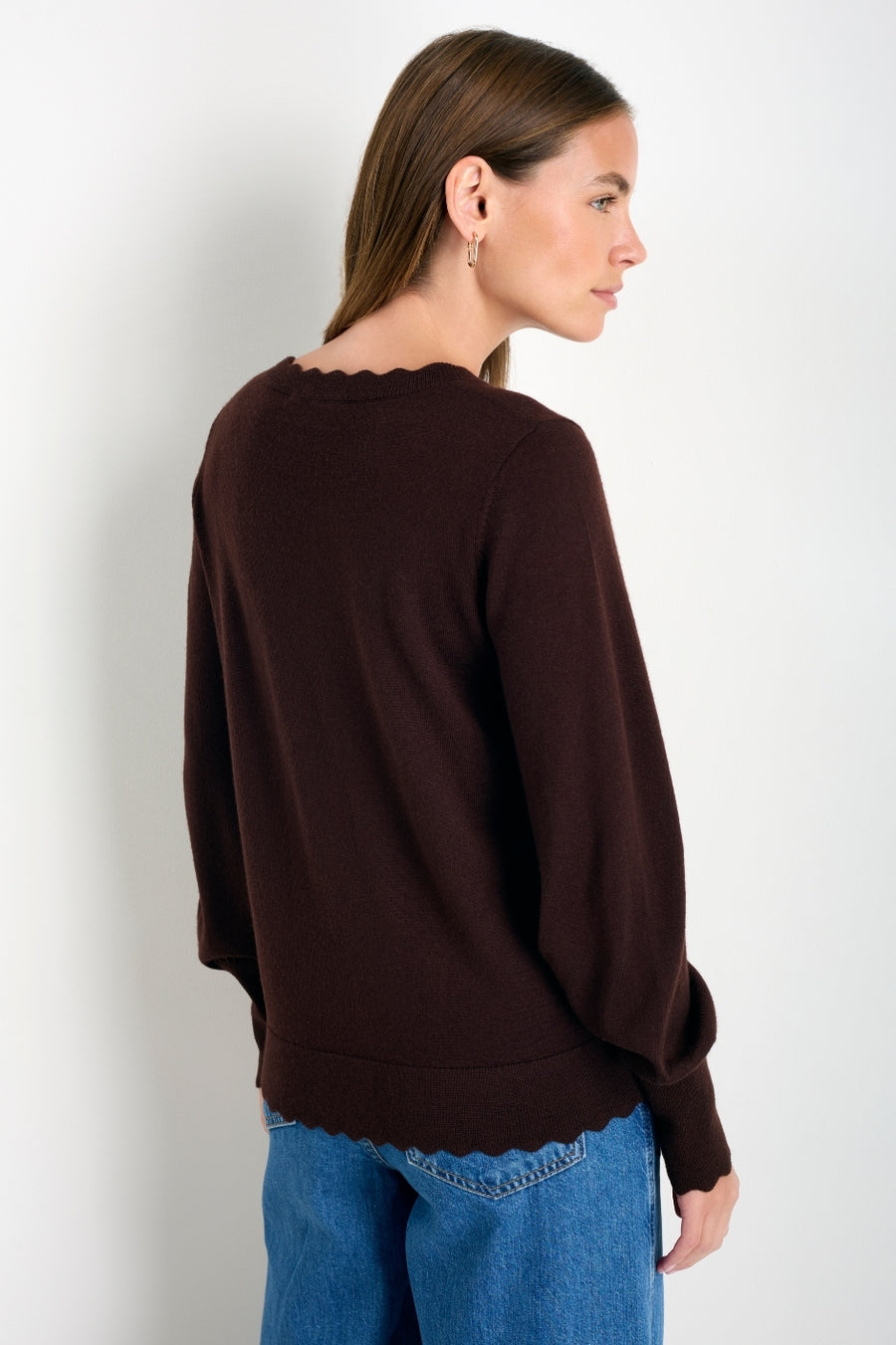 Fleurine Scallop Jumper - Espresso