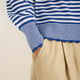 Fleurine Scallop Jumper - Midnight/Ivory Micro Stripe