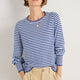 Fleurine Scallop Jumper - Midnight/Ivory Micro Stripe