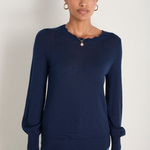 Fleurine Scallop Jumper - Midnight