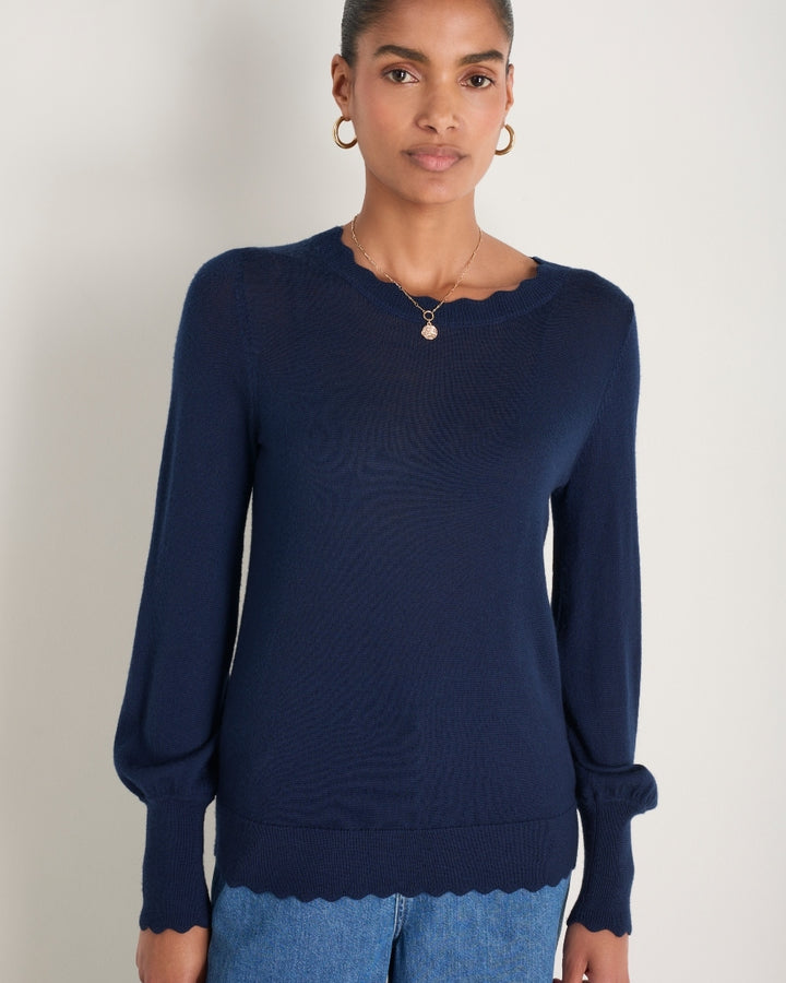 Fleurine Scallop Jumper - Midnight