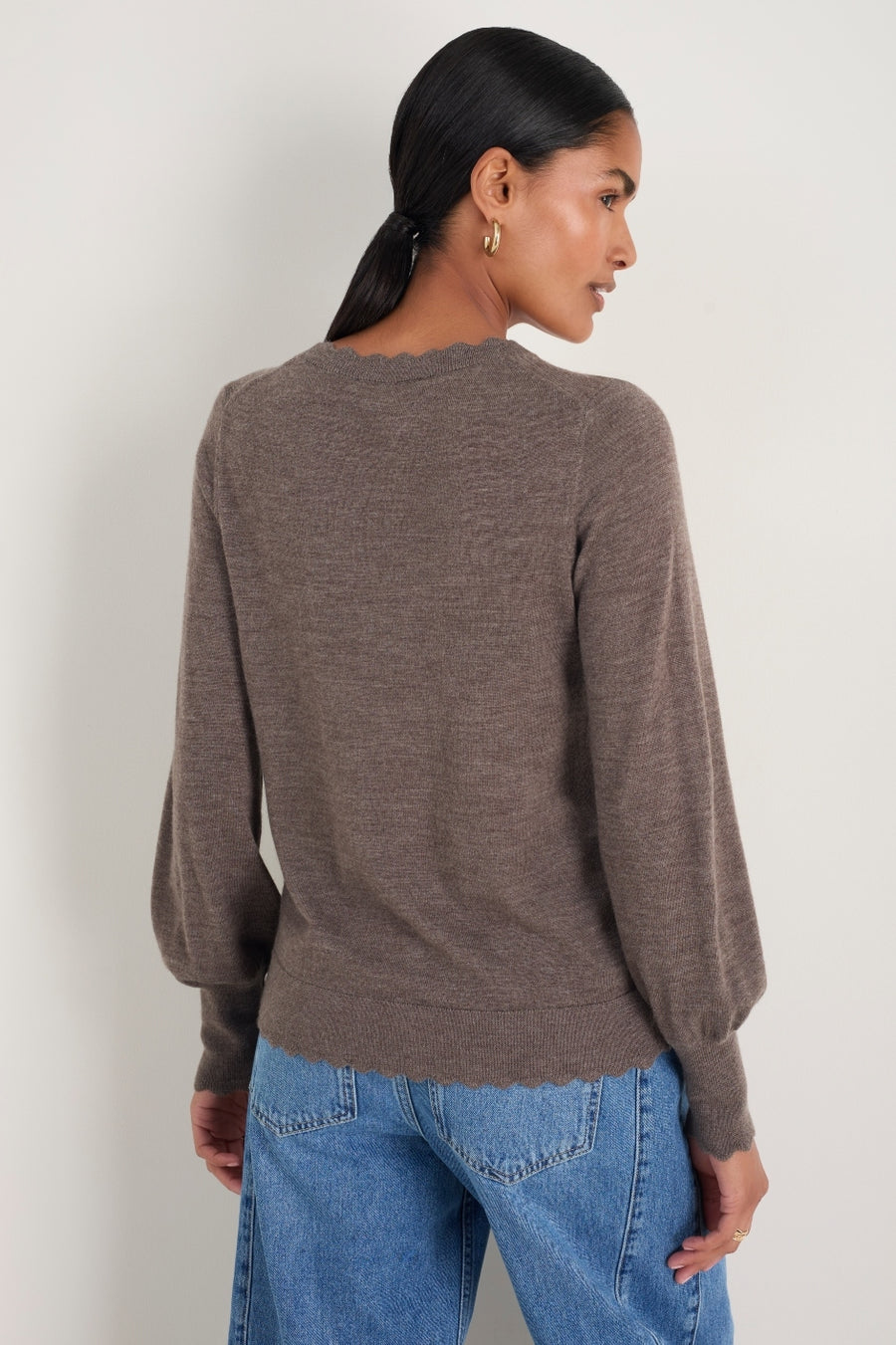 Fleurine Scallop Jumper - Mole