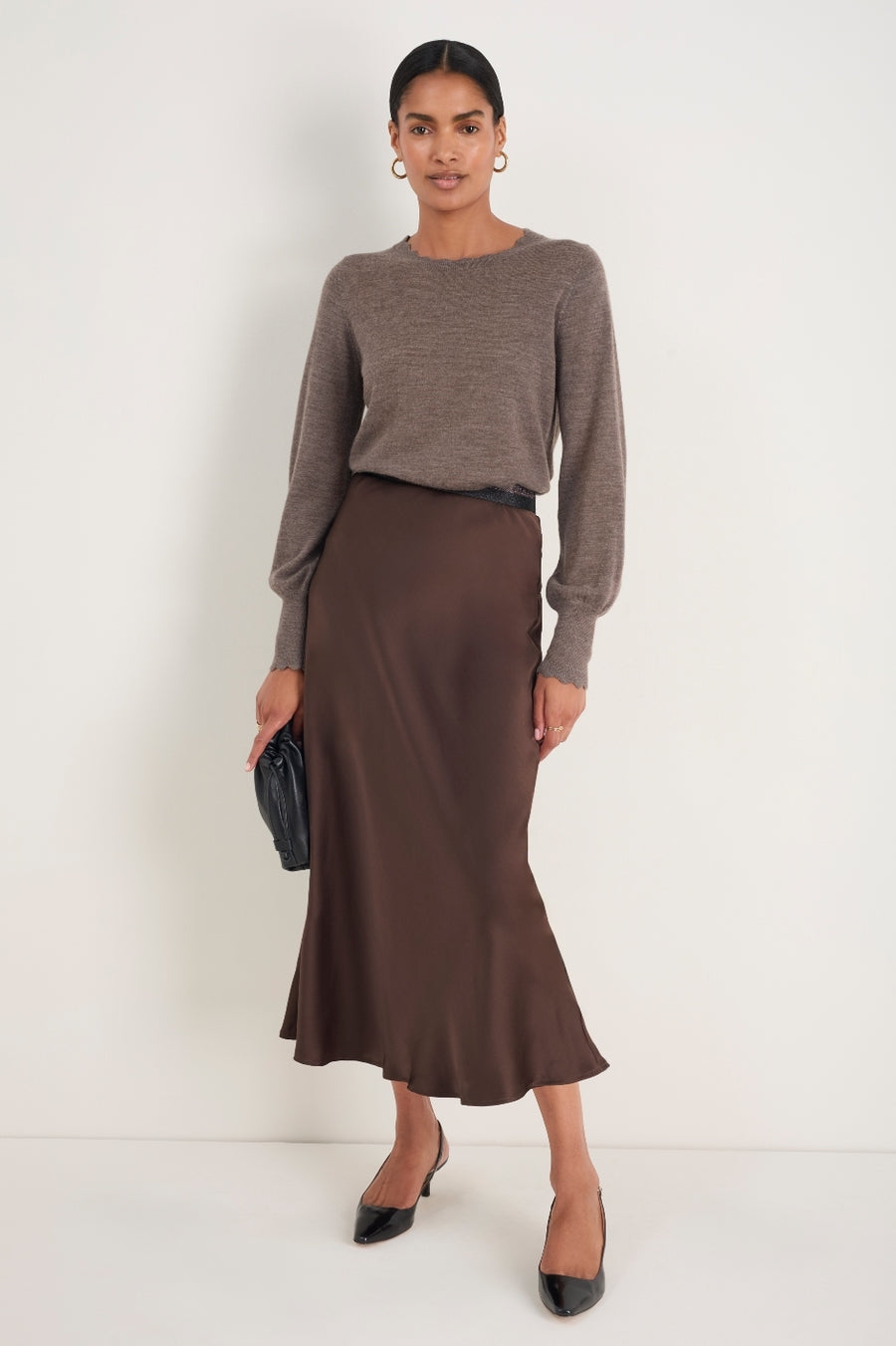 Fleurine Scallop Jumper - Mole