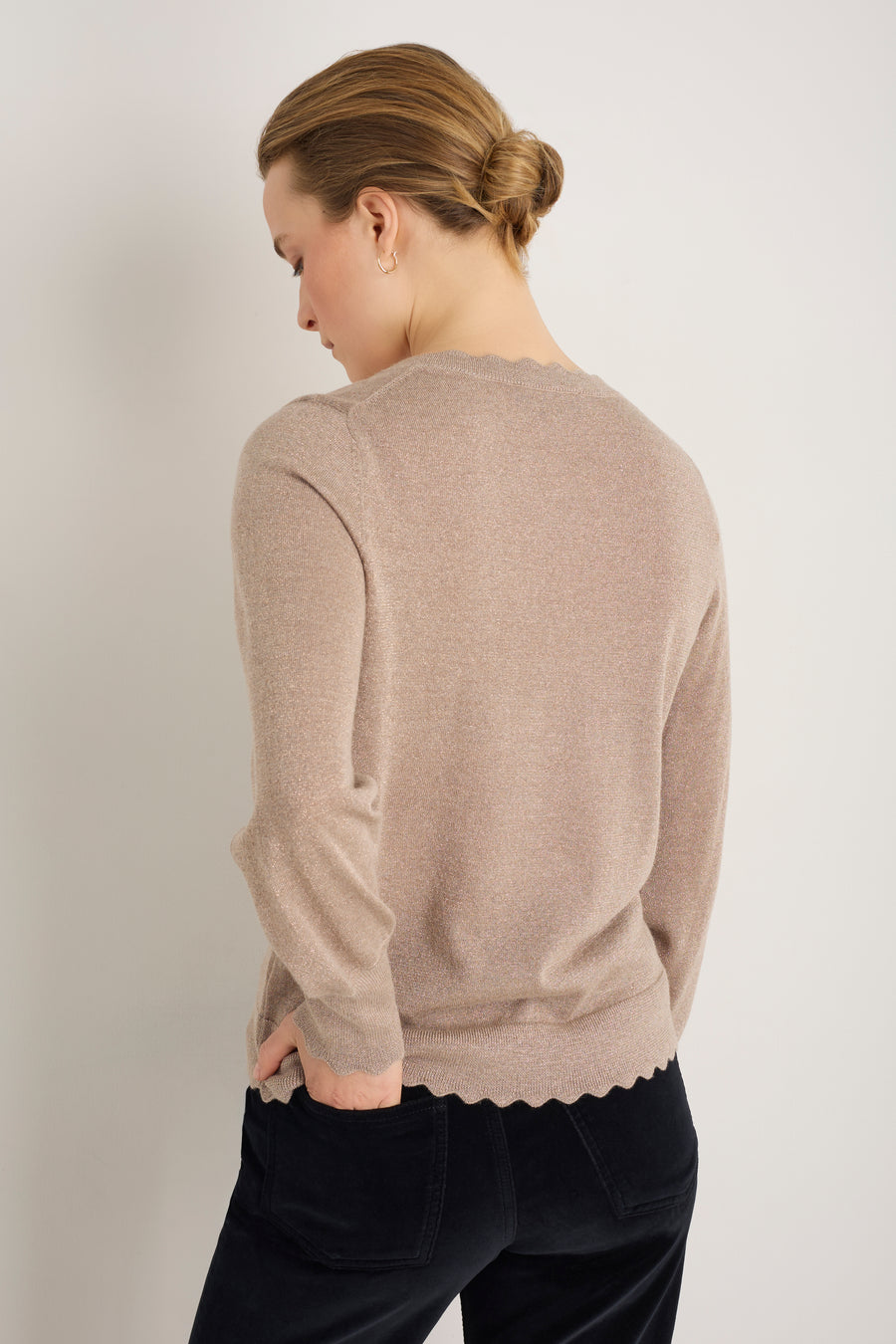 Fleurine Scallop Jumper - Oat Sparkle