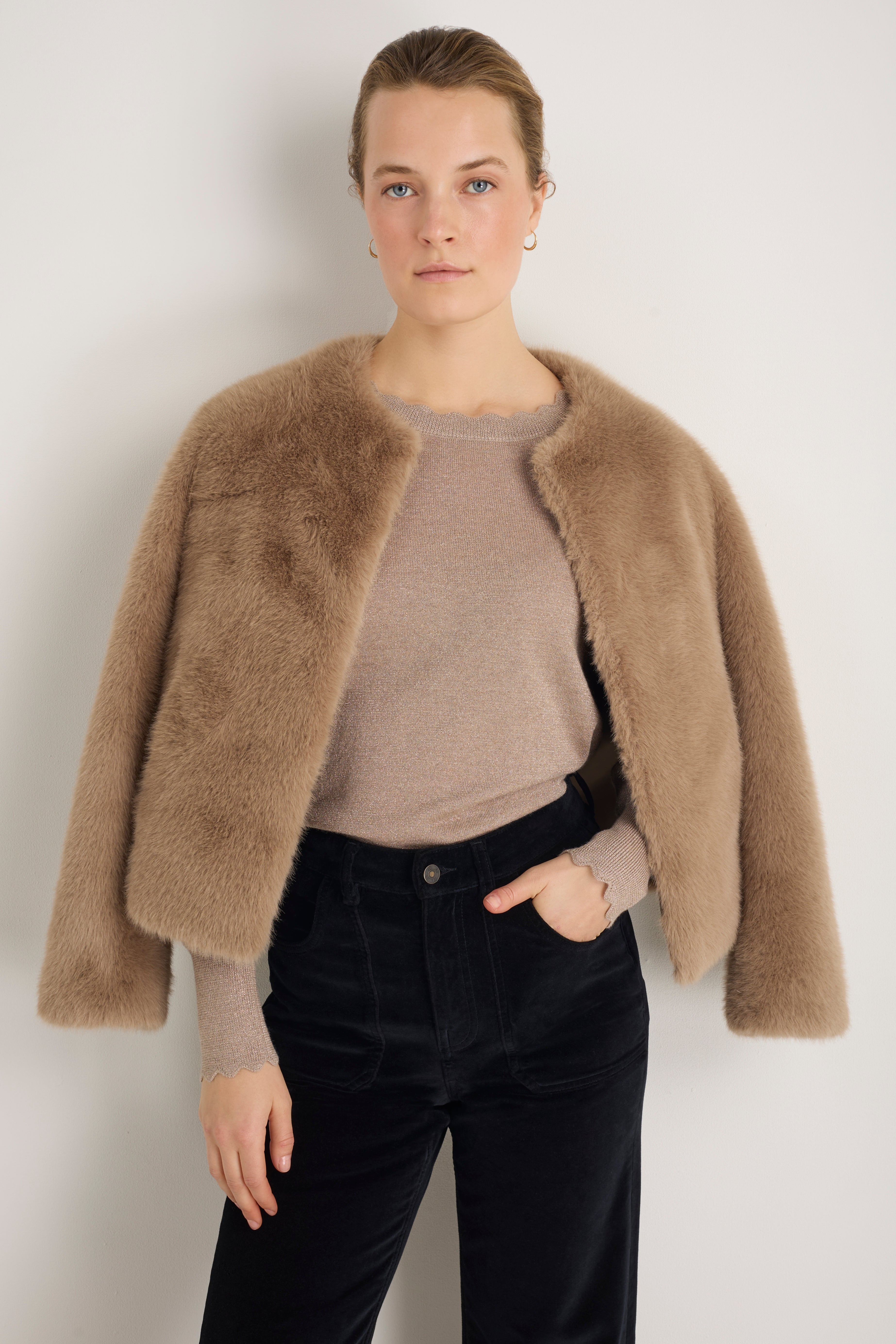 Fleurine Scallop Jumper - Oat Sparkle