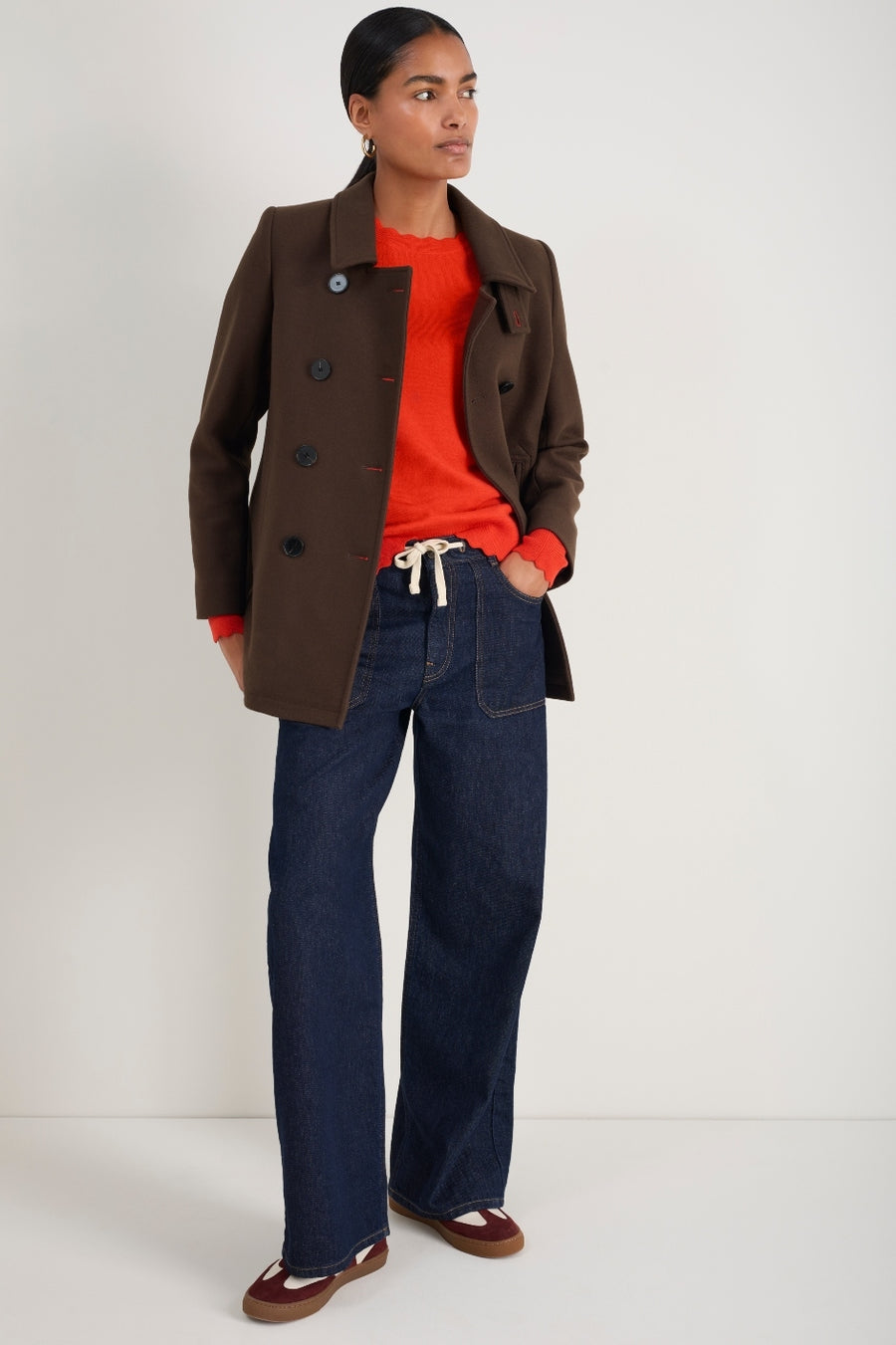 Fleurine Scallop Jumper - Bitter Orange