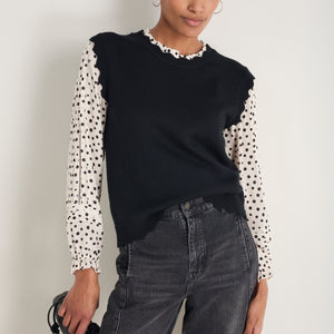 Fleurine Scallop Tank - Black