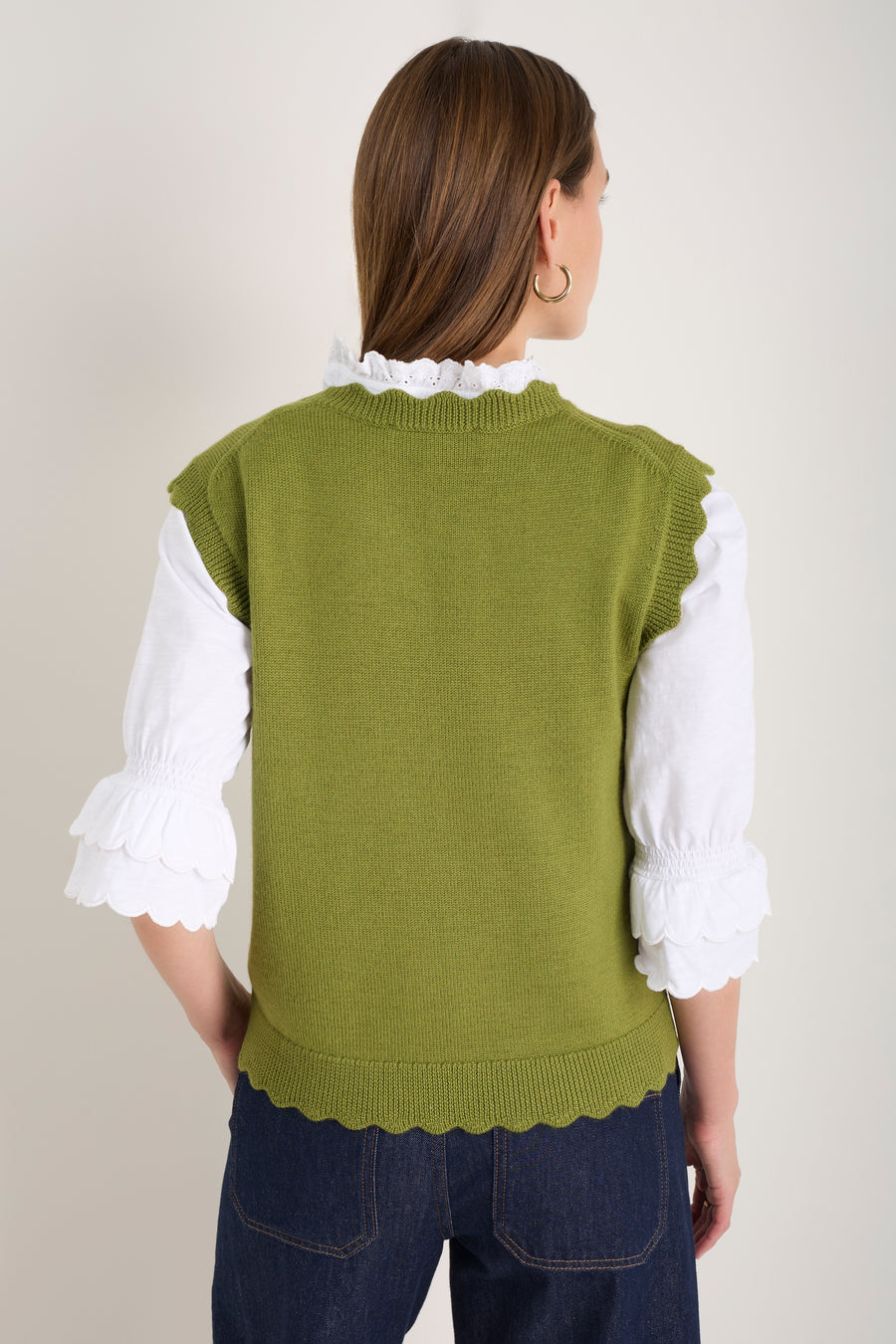 Fleurine Scallop Tank - Deep Olive
