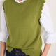 Fleurine Scallop Tank - Deep Olive