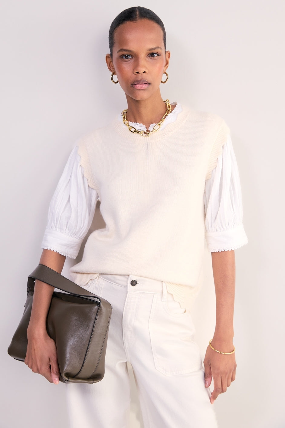 Fleurine Scallop Tank - Ivory