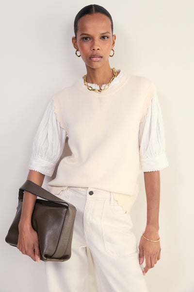 Fleurine Scallop Tank - Ivory – WYSE London