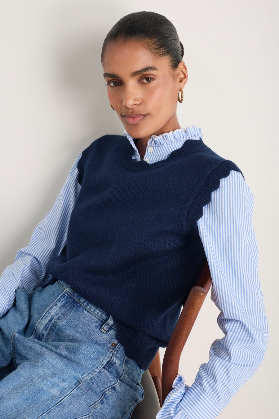 Fleurine Scallop Tank - Midnight