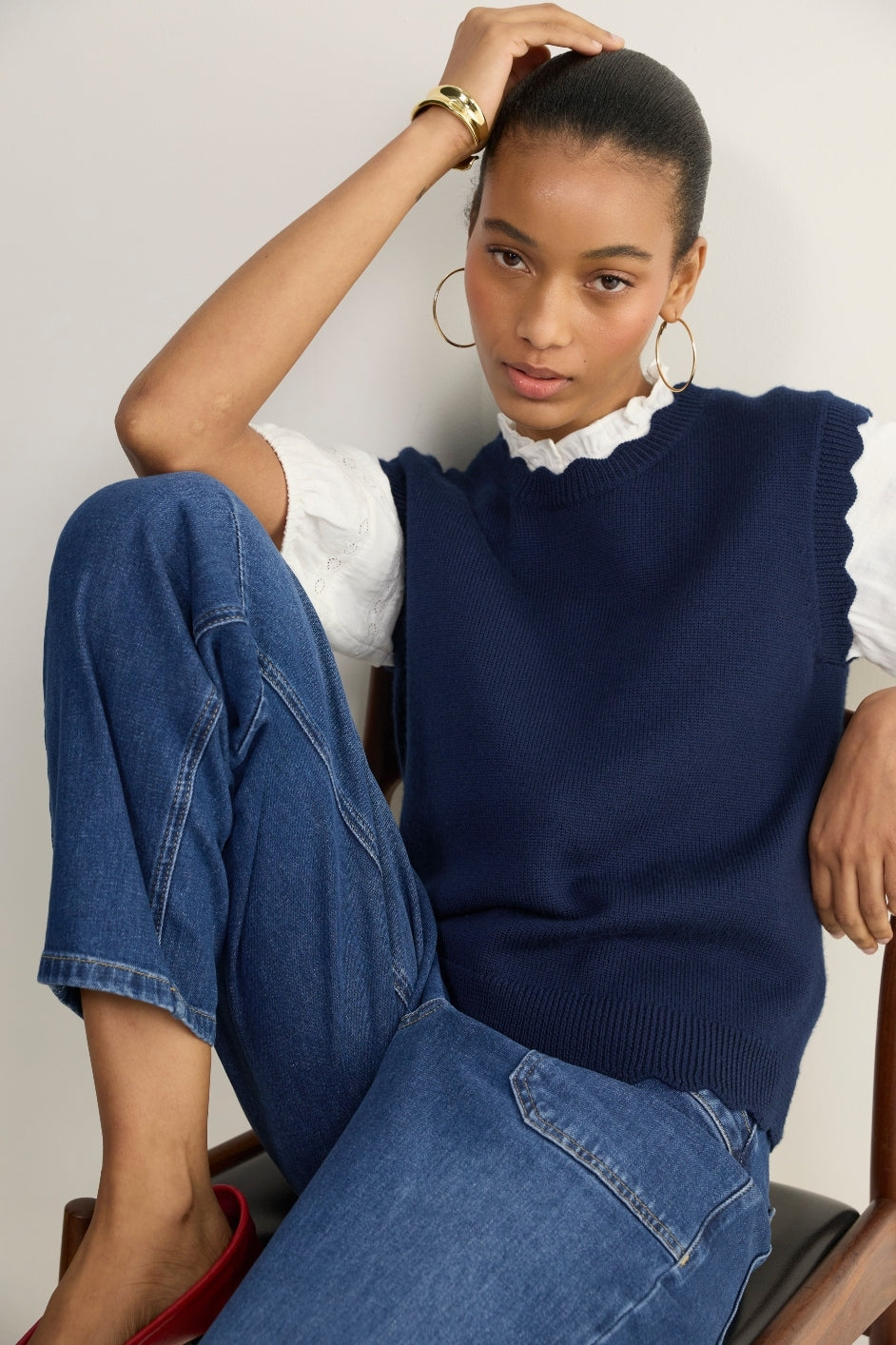 Fleurine Scallop Tank - Midnight