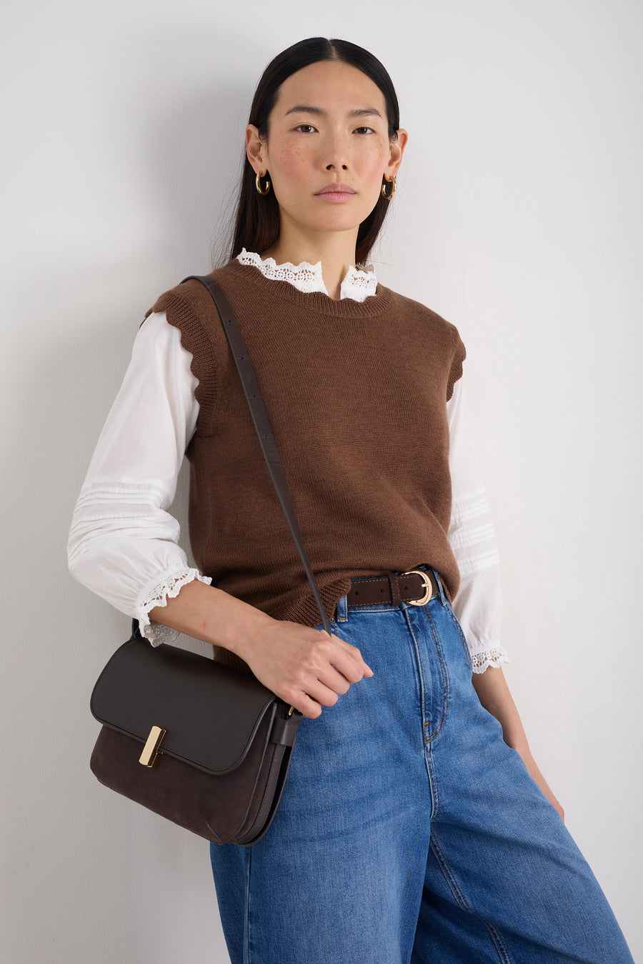 Fleurine Scallop Tank - Warm Cocoa