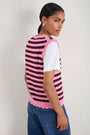 Fleurine Scallop Tank - Raspberry/Deep Fig Stripe