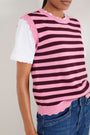 Fleurine Scallop Tank - Raspberry/Deep Fig Stripe