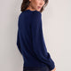 Fleurine Scallop V-Neck Jumper - Midnight