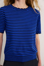 Fleurine Short Sleeve Tee - Midnight/Cobalt Micro Stripe