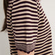 Fleurine Short Sleeve Tee - Oat/Aubergine Micro Stripe