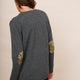Flo Elbow Patch Cardigan - Charcoal/Gold
