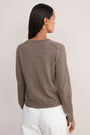 Flora Cardigan - Oat/Chocolate Stripe
