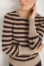 Flora Jumper - Oat/Cocoa Sparkle Stripe