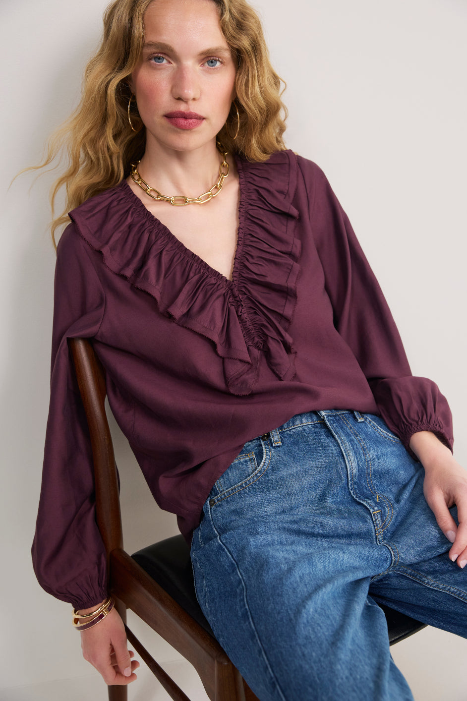 Florence Blouse - Aubergine