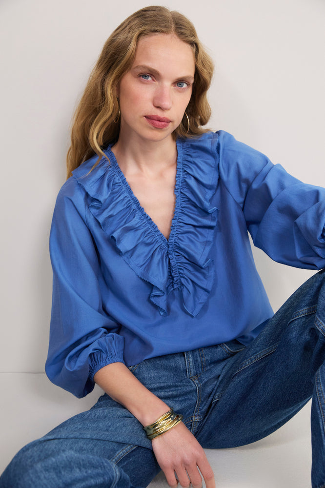 Florence Blouse - Soft Cobalt