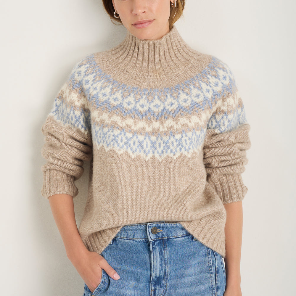 Florence Fairisle Jumper - Oat